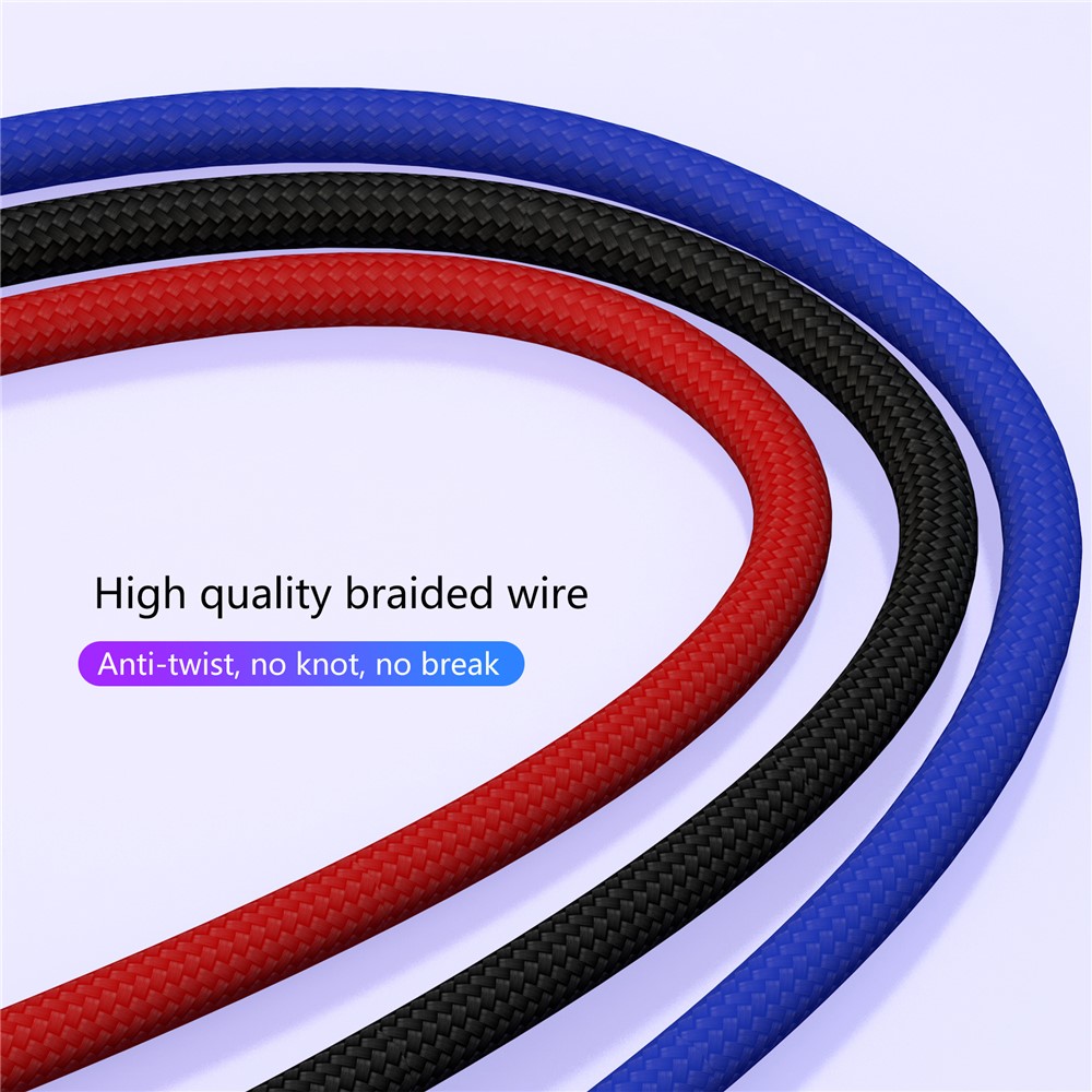 LETANG LT-ET-06 3-in-1 USB to Micro USB/Lightning/Type C 5A Fast Charging Cable 1.2m-6