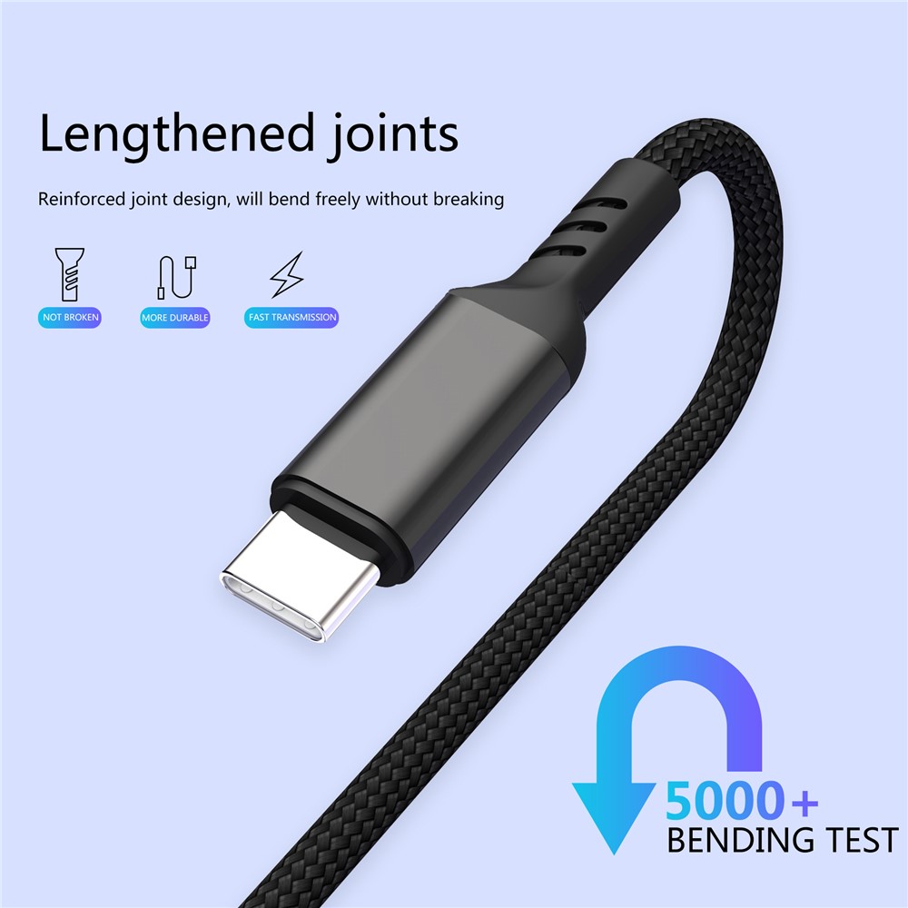 LETANG LT-ET-06 3-in-1 USB to Micro USB/Lightning/Type C 5A Fast Charging Cable 1.2m-7