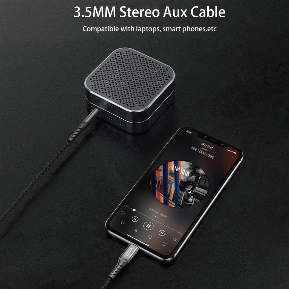 WiWU YP03 1.5m Type C Male to 3.5mm Male Car AUX Audio Cable Adapter USB C AUX Earphone Wire-2