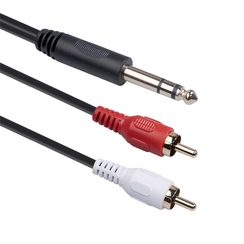 6.35mm Male to Dual RCA Male Stereo Audio Adapter Y Splitter Cable Cord 1.5m-9