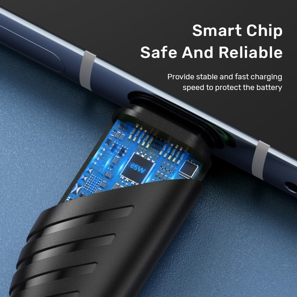TOPK AP74 PD 65W Fast Charging Cable Type C to Type C Nylon Braided Data Cord, 1M-9