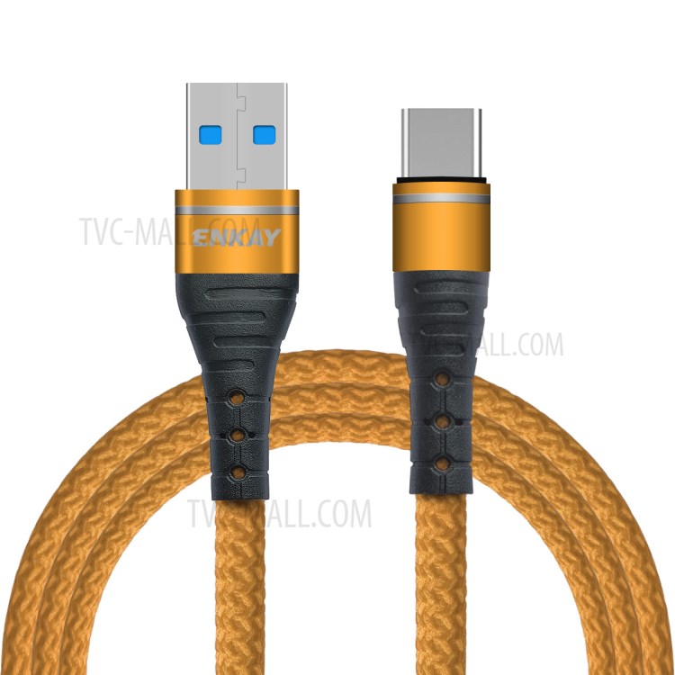 ENKAY ENK-CB108 USB 3.0 to Type-C 3A Fast Charging Cable Data Wire Cord Phone Charger Cables 1m for Samsung - Gold-1