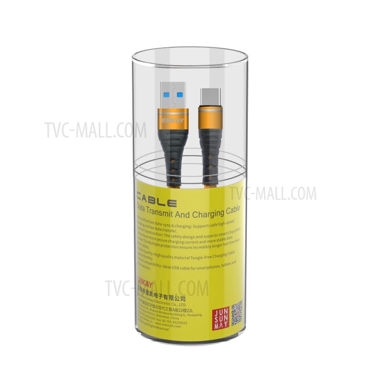 ENKAY ENK-CB108 USB 3.0 to Type-C 3A Fast Charging Cable Data Wire Cord Phone Charger Cables 1m for Samsung - Gold-7