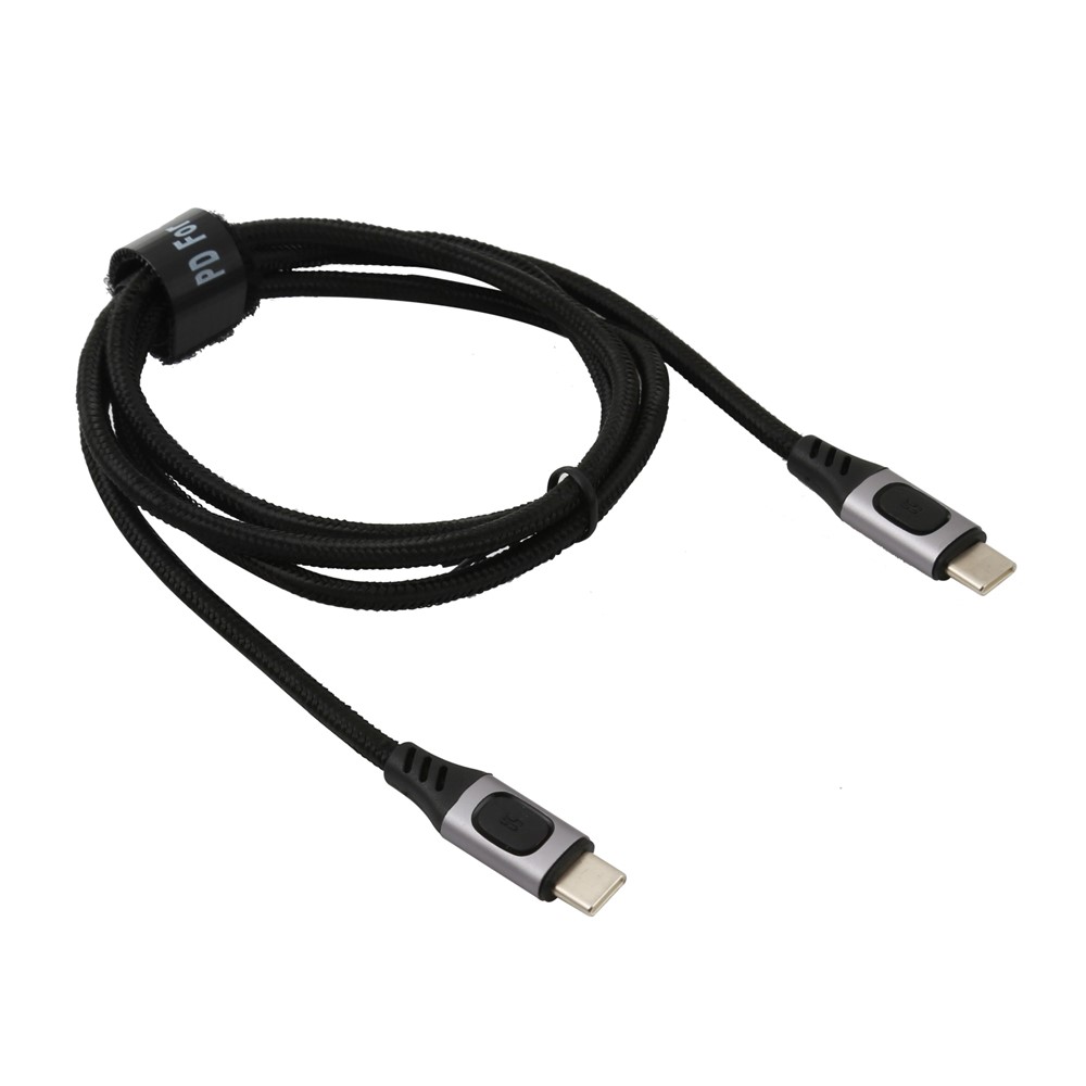 100W 5A Type-C Male to Type-C Male PD Fast Charging Cable 1.5m Braided Data Charge Cord for Huawei-1