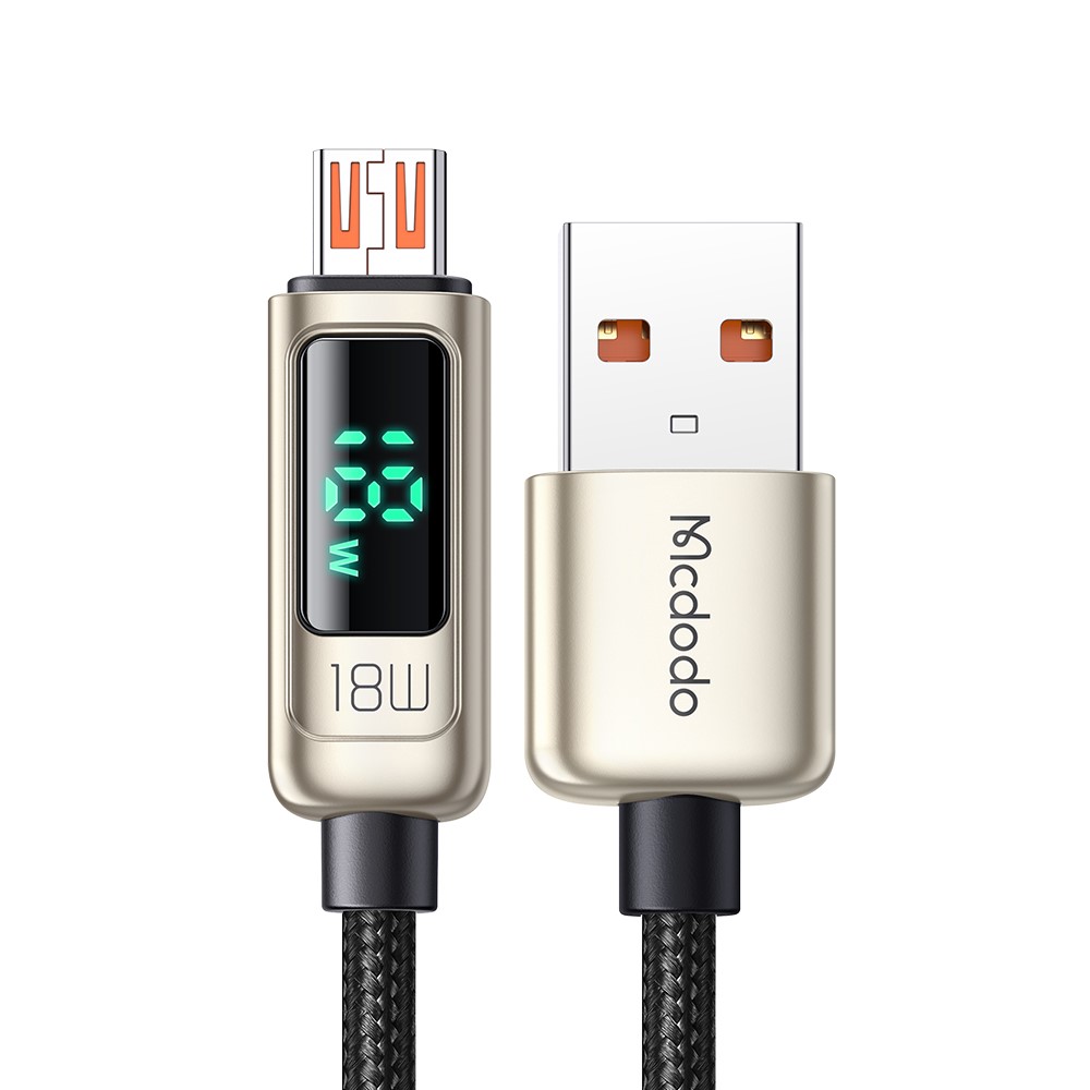 MCDODO MDD CA-748 1.2m Digital Display Micro USB 3A Quick Charger Data Cable Fast Charging Data Cord for Samsung - Silver-2