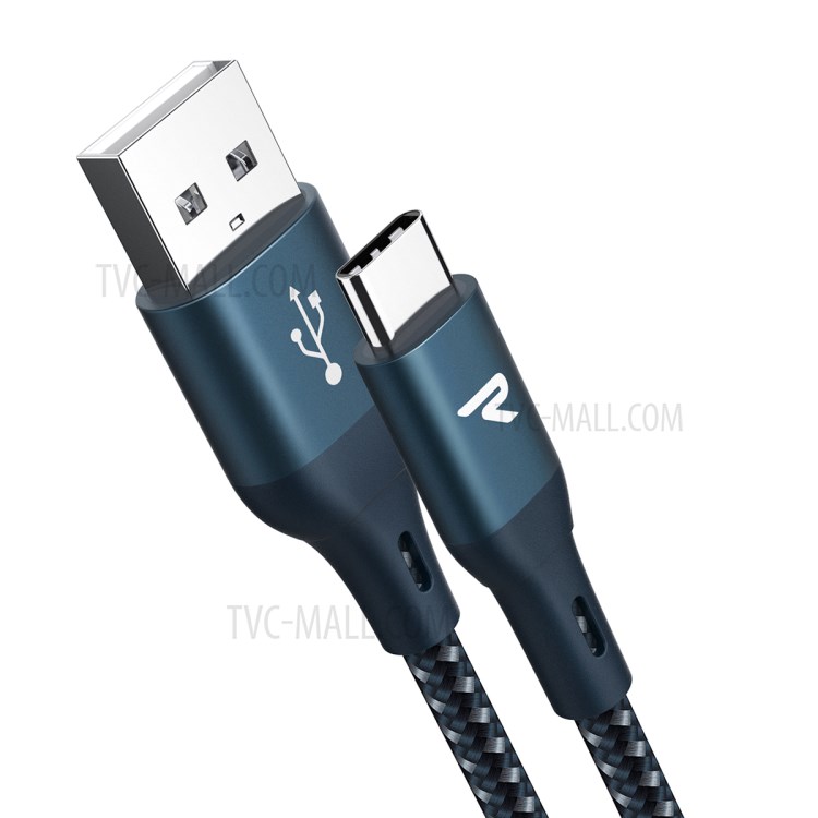 RADMOW RAC27 USB2.0 USB-A An USB-C Nylon Geflochtene Ladedatenkabel 3.0m - Navy Blau-8