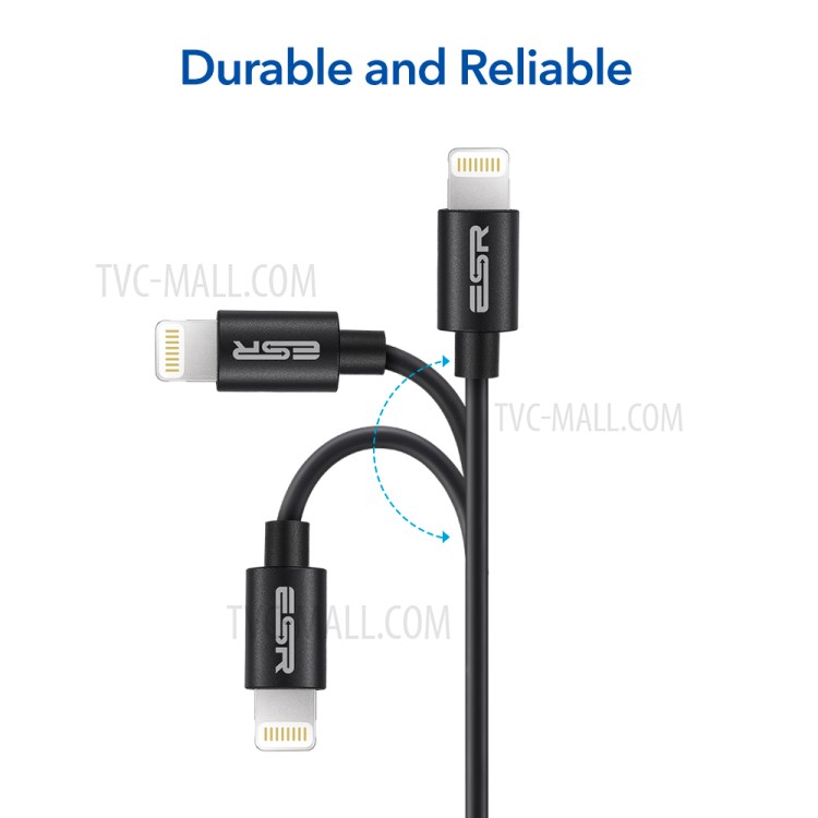 ESR 1.2m High Life Span TPE Lightning Charging Cable with MFi Certificate-3