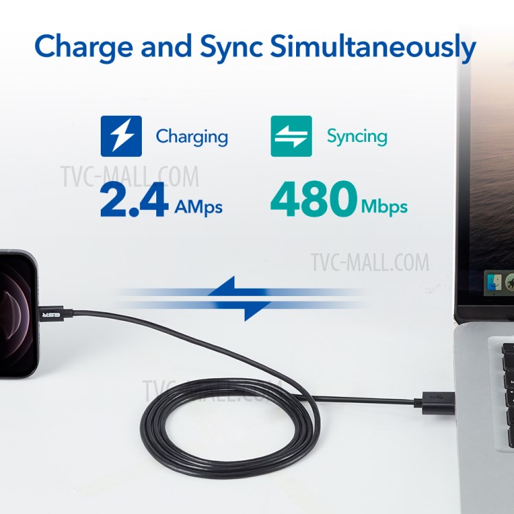 ESR 1.2m High Life Span TPE Lightning Charging Cable with MFi Certificate-6