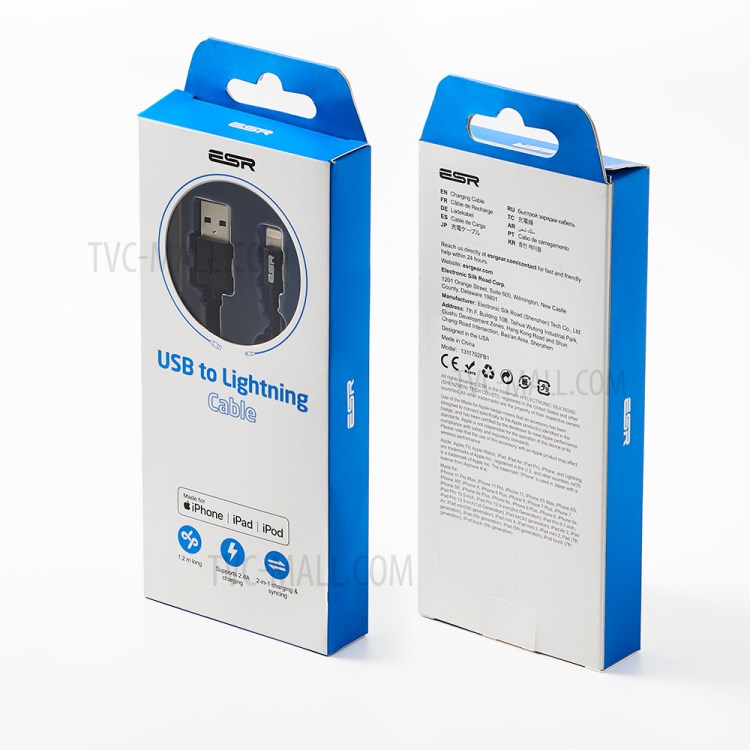 ESR 1.2m High Life Span TPE Lightning Charging Cable with MFi Certificate-9