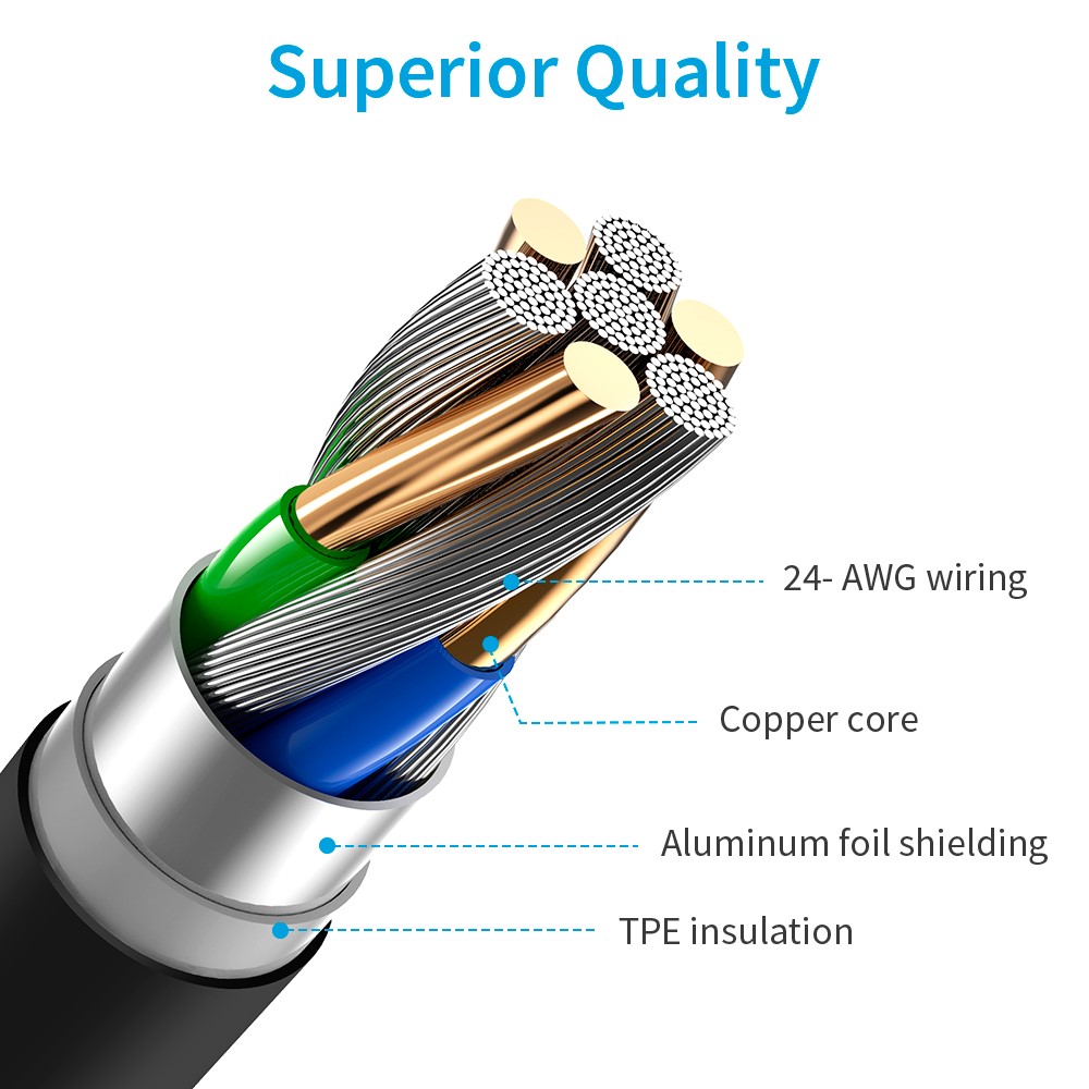 ESR 1m USB-C to Lightning Standard TPE Cable with MFi Certificate - Black-7