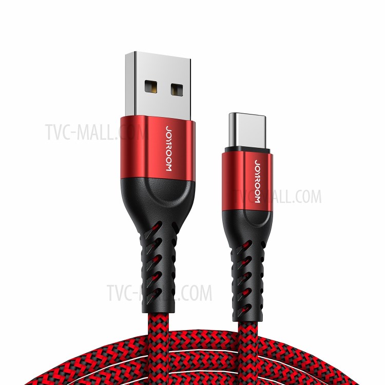 Joyroom JR-N10 3PCS / Pack Tipo-C 3A Cabo De Cabo De Transmissão De Dados De Carregamento Fast (0.25m / 1.2m / 2m) Para Huawei / Samsung - Vermelho-1