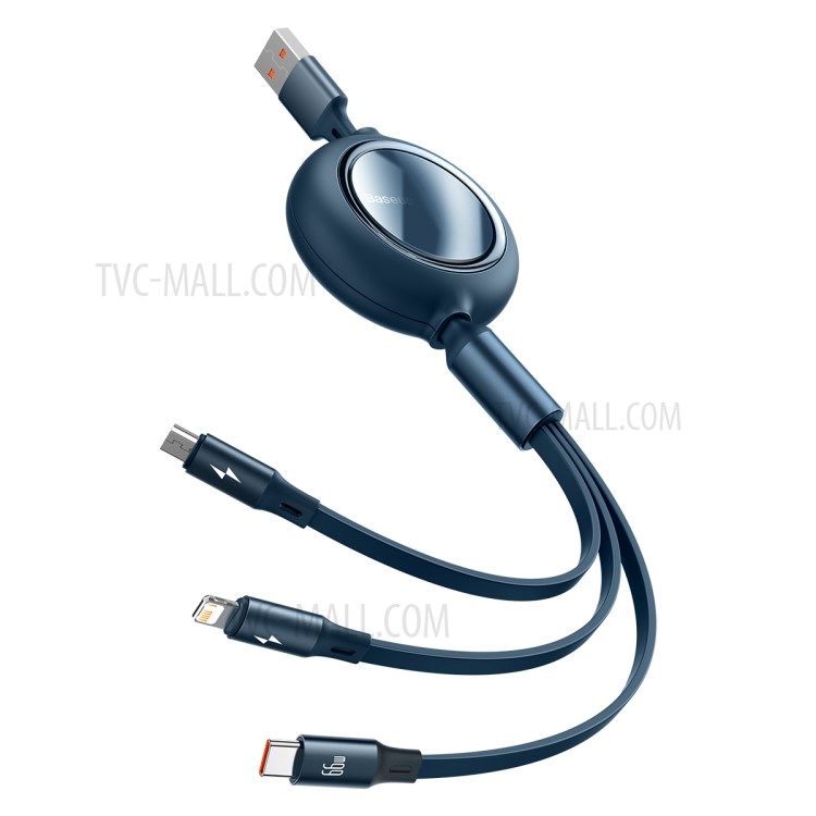 Wholesale BASEUS Bright Mirror Oneforthree Retractable Data Cable USB