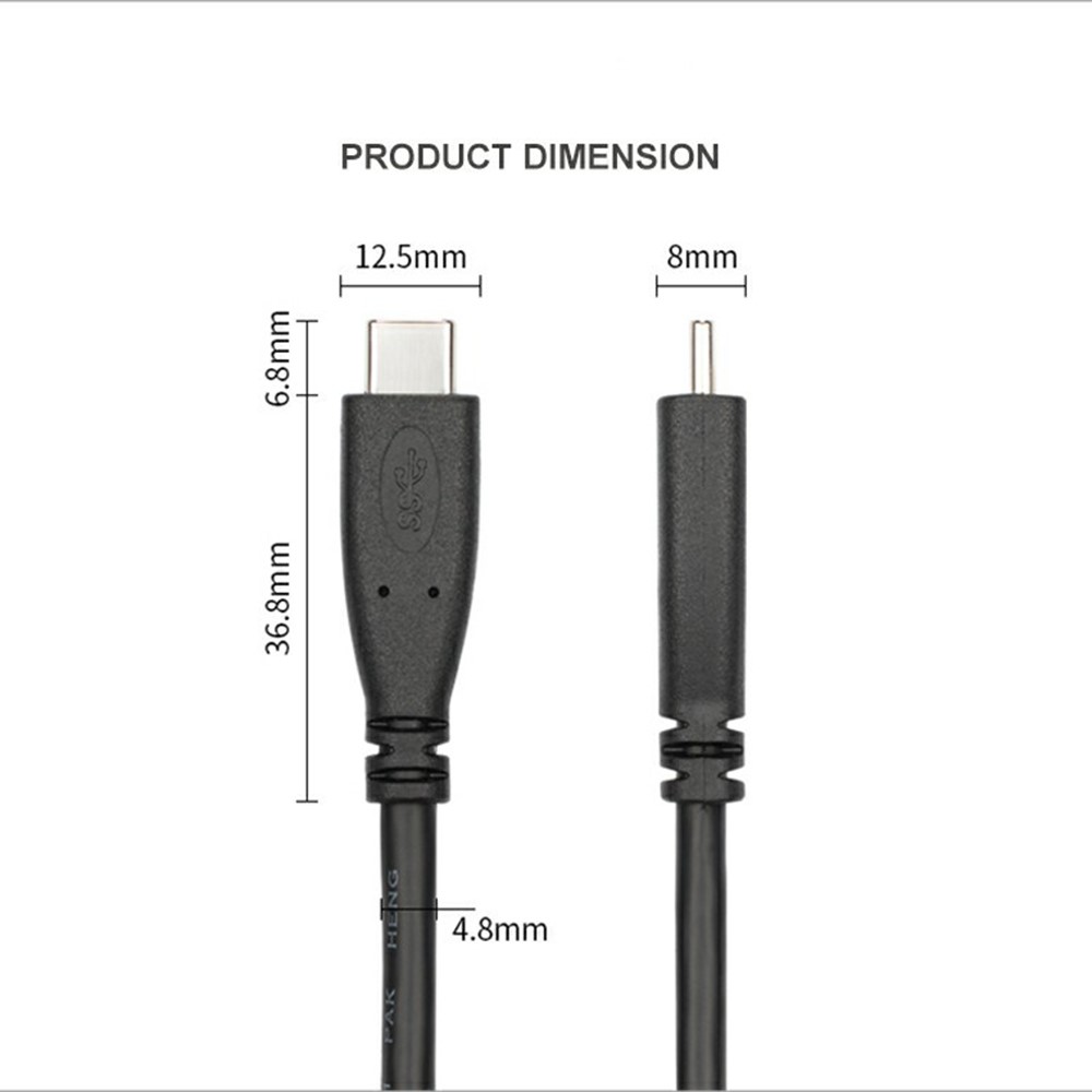 0.3m USB 3.1 Gen 2 Tipo C SuperSpeed 10Gbps USB-C to USB-C Cable Data Transmission Cord Fast Charging Cable-5