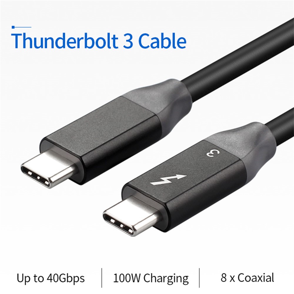 USB C to USB C Cable PD 100W USB3.1 Thunderbolt 3 40Gbps Type-C Charging Cable for MacBook Pro/iPad Pro (0.3m)-2