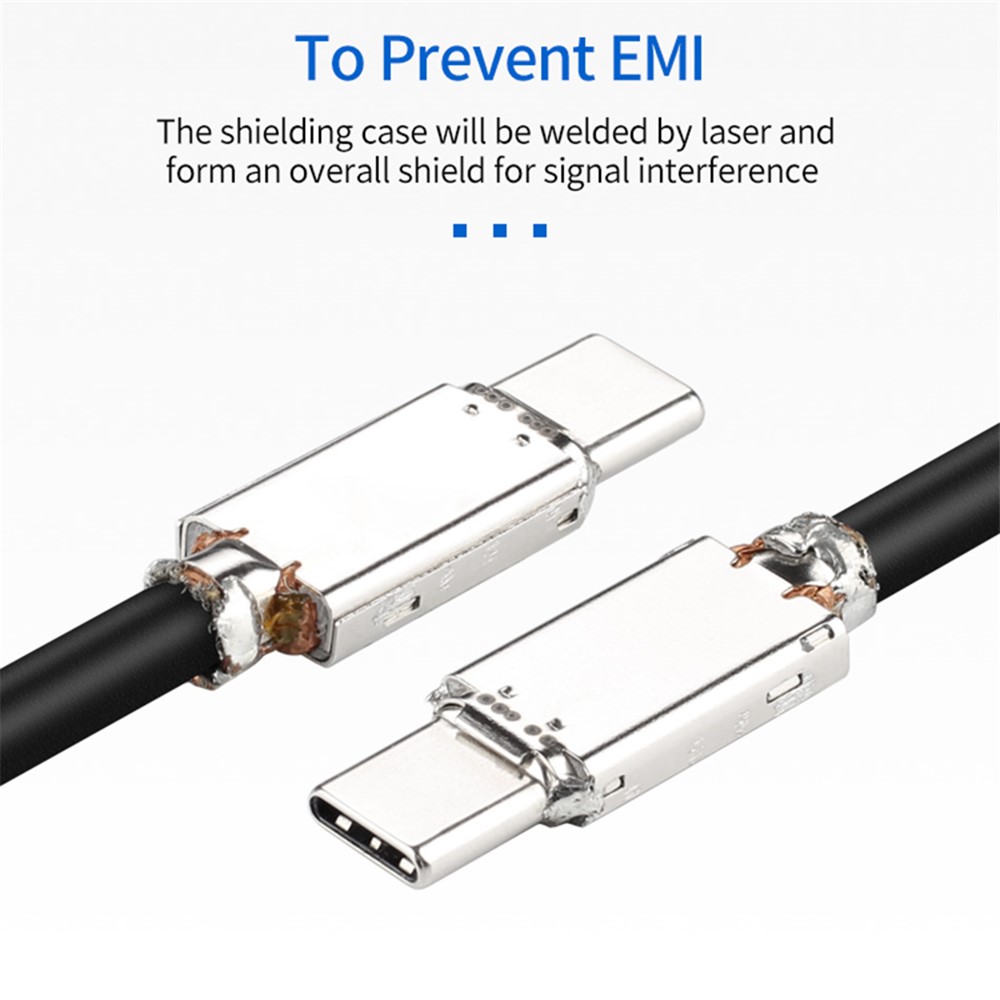 USB C to USB C Cable PD 100W USB3.1 Thunderbolt 3 40Gbps Type-C Charging Cable for MacBook Pro/iPad Pro (0.3m)-7