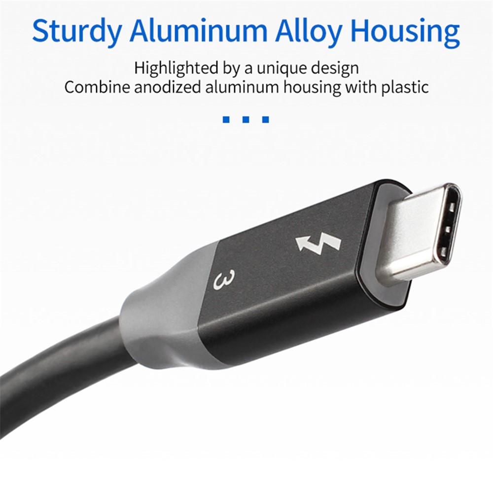 USB C to USB C Cable PD 100W USB3.1 Thunderbolt 3 40Gbps Type-C Charging Cable for MacBook Pro/iPad Pro (0.3m)-8