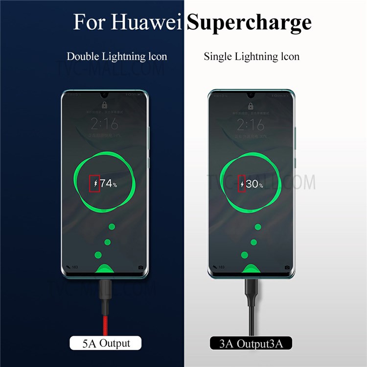 0.25m 5A USB to Type C Straight Head Cable Fast Charger Cord for Huawei Xiaomi Redmi-2