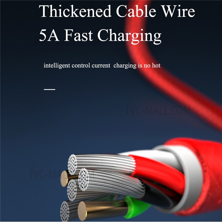 0.25m 5A USB to Type C Straight Head Cable Fast Charger Cord for Huawei Xiaomi Redmi-3