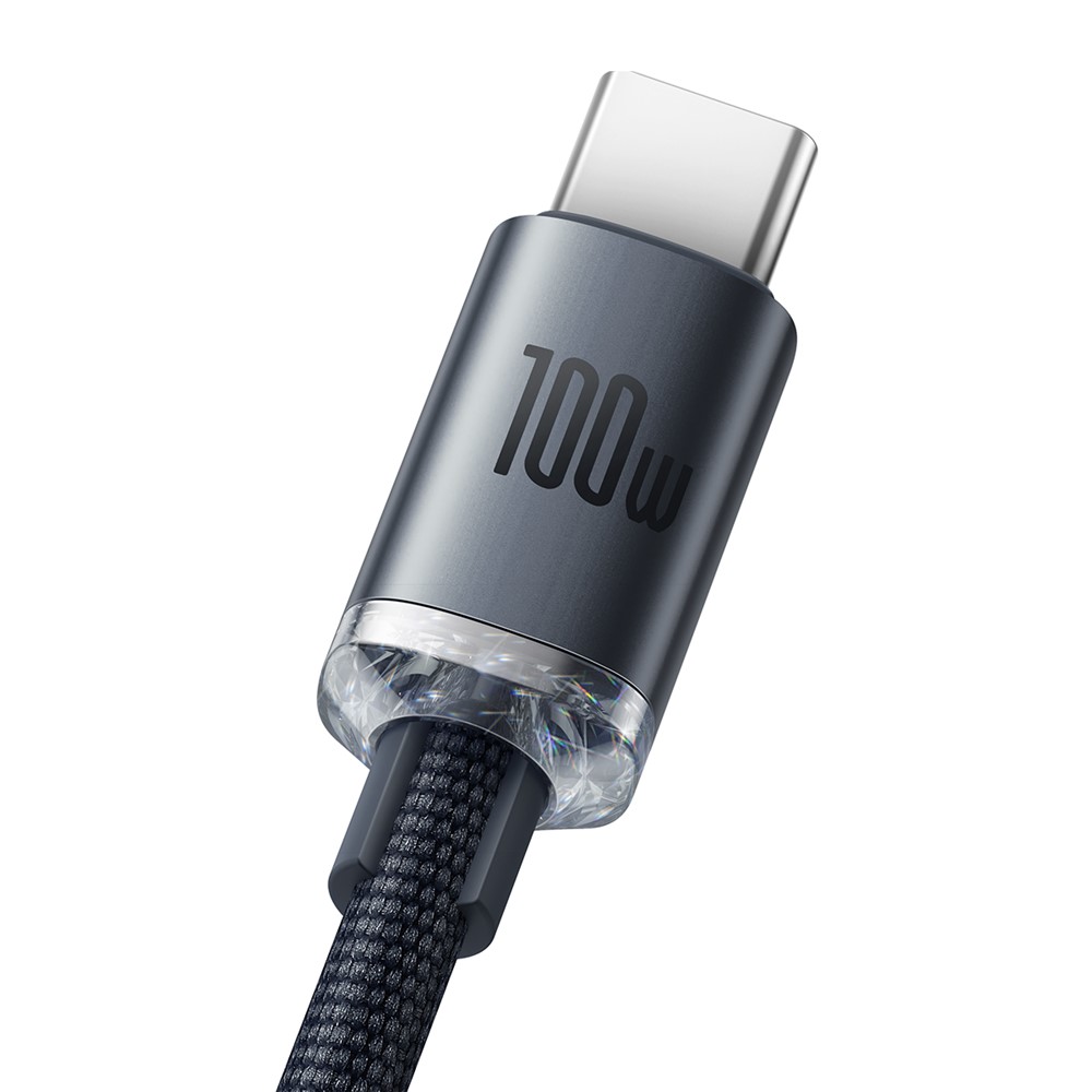 BASEUS Crystal Shine Series 100W 1.2m Fast Charging Data Cable USB to Type-C Cord - Black-8
