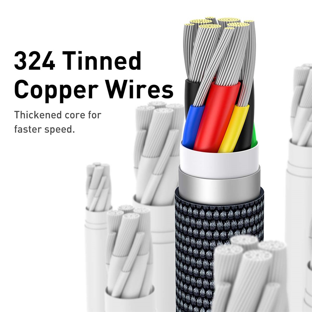 BASEUS Crystal Shine Series 2m 100W Fast Charging Data Cable Type-C to Type-C Braided Cord - Black-5