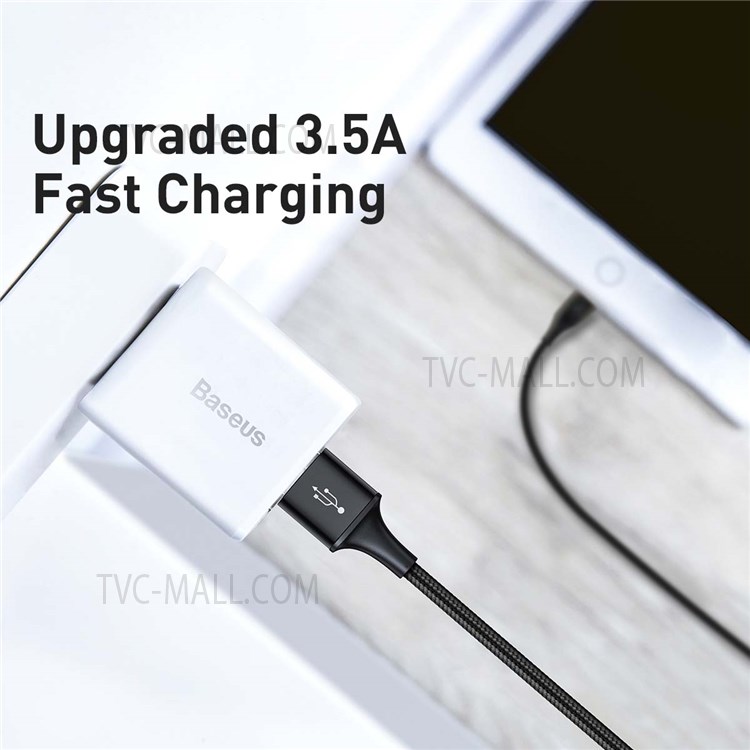 BASEUS Rapid Series 3-in-1 Cable 1.2m iP+Micro+Type-C Data Cord - Black-2