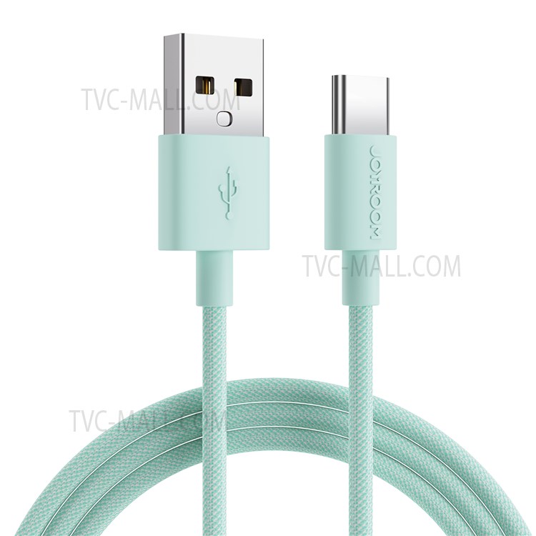 JOYROOM S-1030M13 3A Fast Charging Braided Type C Cord 480Mbps Data Cable 1m - Green-1