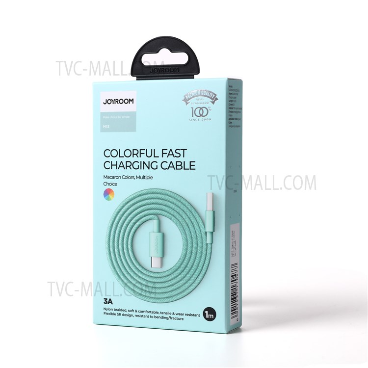 JOYROOM S-1030M13 3A Fast Charging Braided Type C Cord 480Mbps Data Cable 1m - Green-8