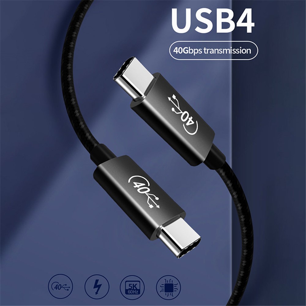 2m USB4 Data Cable Thunderbolt3 PD Fast Charging Cable Full Function Braided Data Cable Support PD 100W 40Gbps High-Speed Data Sync-2