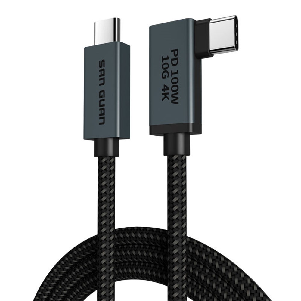For MacBook Nintendo Switch 3m Type-C Right Angle Cable PD 100W Fast Charging 4K 60Hz USB3.1 Gen2 Data Cord-1