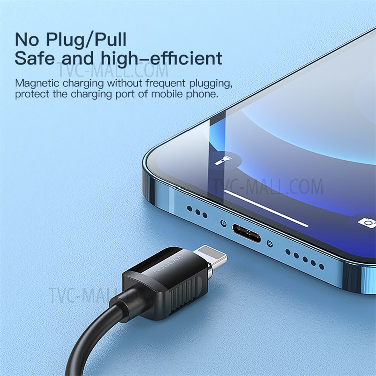 KUULAA KL-X52 1m 2.4A Fast Charging Cable Data Sync Wire + Type-C Magnetic Adapter - Black-2