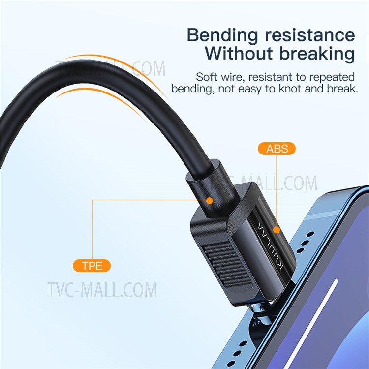 KUULAA KL-X52 1m 2.4A Fast Charging Cable Data Sync Wire + Type-C Magnetic Adapter - Black-3