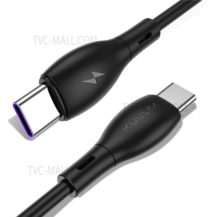 KUULAA KL-X29 Fast Charging Cord 3A Type-C Cable Soft TPE 60W Data Cable, 0.5m - Black-1