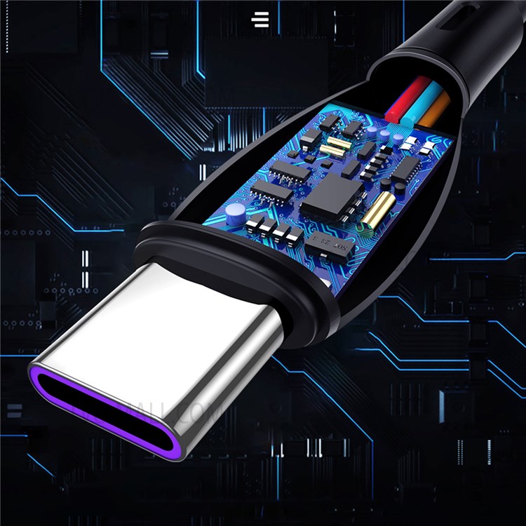 KUULAA KL-X29 Fast Charging Cord 3A Type-C Cable Soft TPE 60W Data Cable, 0.5m - Black-7