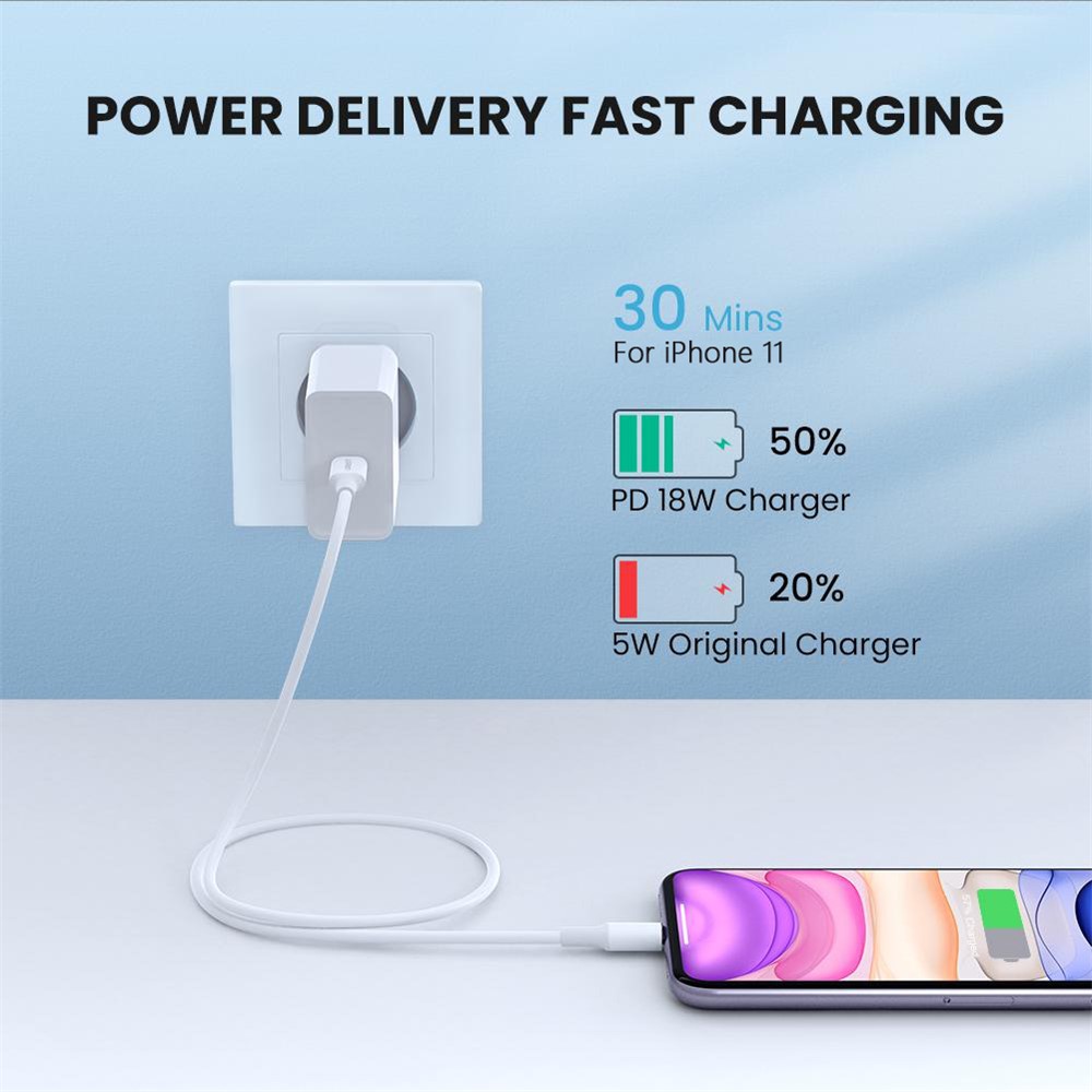 UGREEN 0.25m MFI Certified Type-C to Lightning Data Cable 3A PD Fast Charging Wire-2