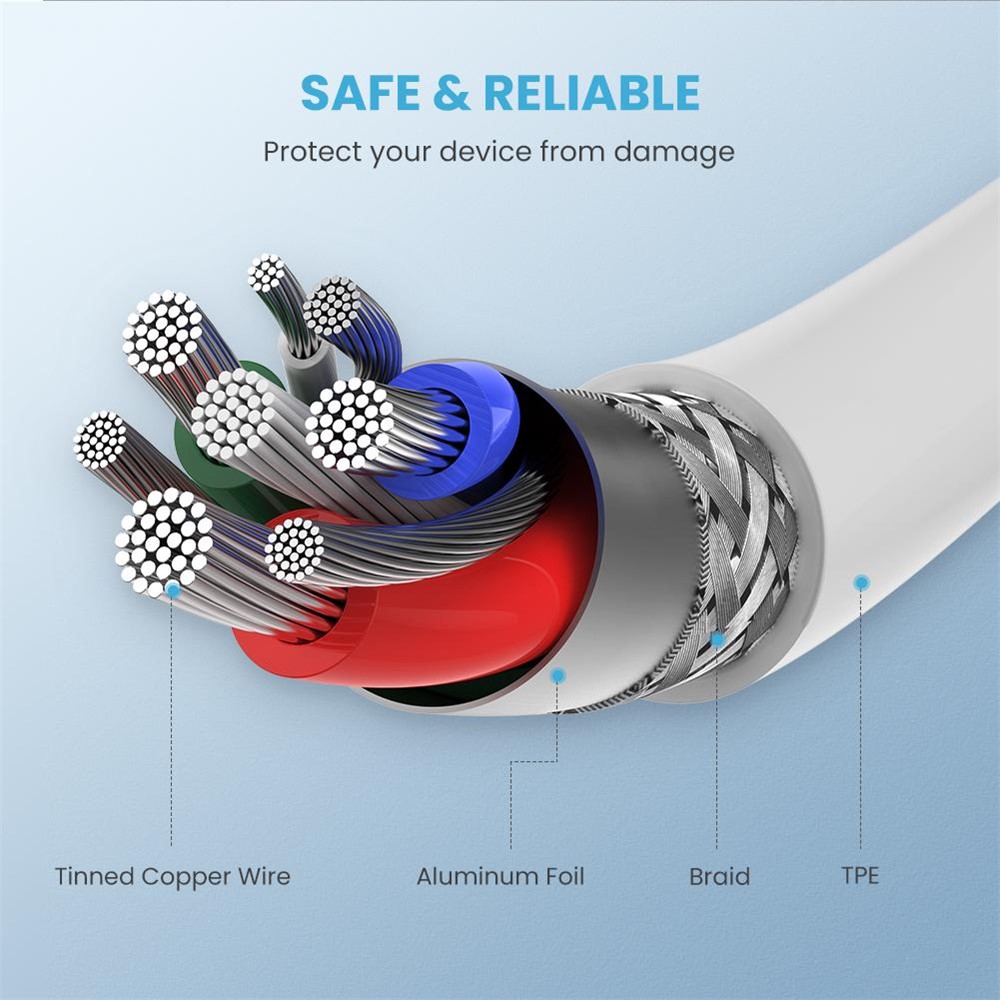 UGREEN 0.25m MFI Certified Type-C to Lightning Data Cable 3A PD Fast Charging Wire-6