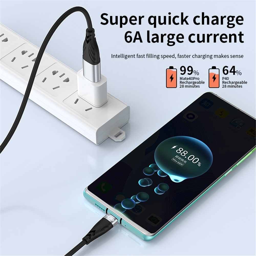 ADC-008 1m 2 in 1 USB+Type-C to Type-C 100W Flash Charging Data Cable-4
