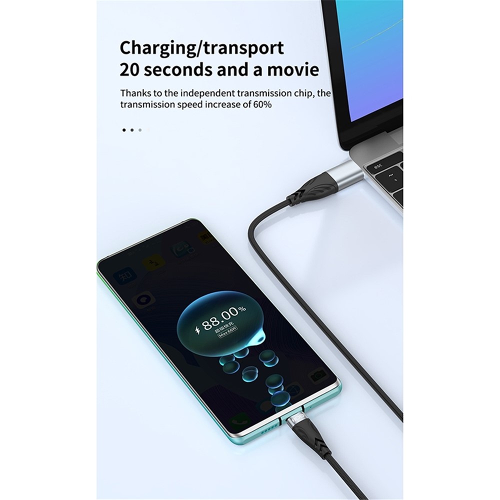 ADC-008 1m 2 in 1 USB+Type-C to Type-C 100W Flash Charging Data Cable-5