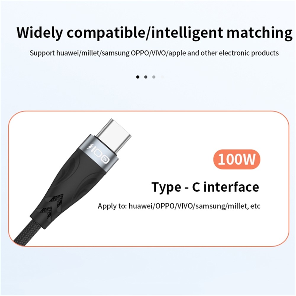 ADC-008 1m 2 in 1 USB+Type-C to Type-C 100W Flash Charging Data Cable-6