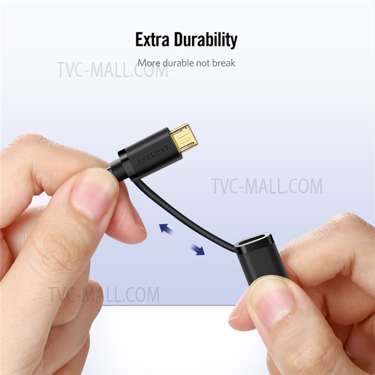 UGREEN 30177 1.5m USB2.0 to Micro USB + Type-C Data Cable 2.4A Fast Charging Cord 2 in 1 USB Cable Gold-plated Connector High-Speed Sync Data Transfer-9