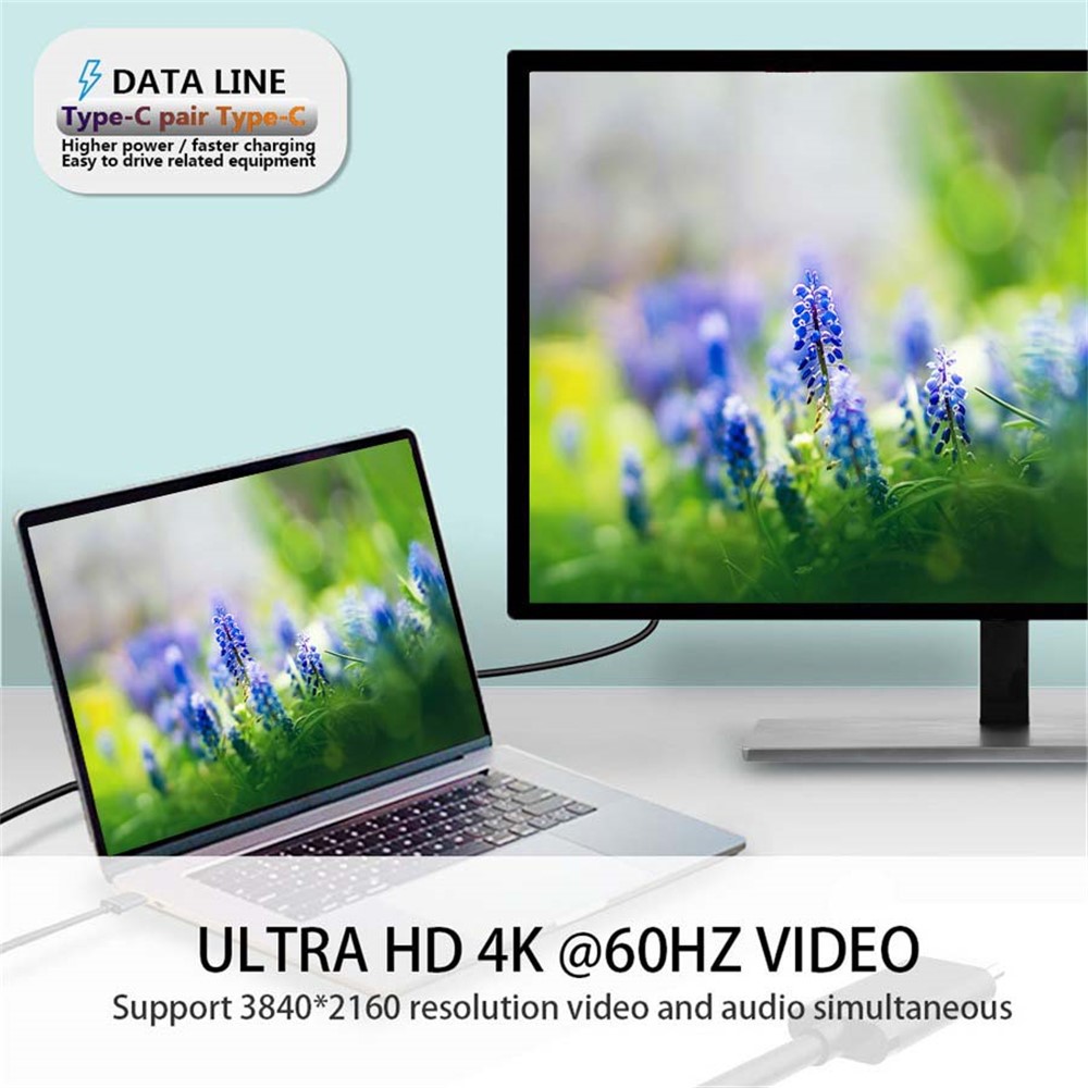 0.5m Aluminum Alloy Shell Type-C to Type-C 3.1 Gen2 Male to Female Extension Cable 4K/60HZ 10Gbps Data Cord-3