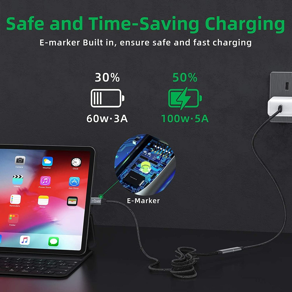 0.5m Aluminum Alloy Shell Type-C to Type-C 3.1 Gen2 Male to Female Extension Cable 4K/60HZ 10Gbps Data Cord-4