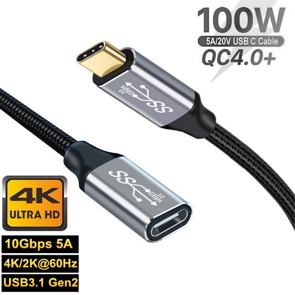 2m USB C Extension Cable Type-C 3.1 Gen2 Male to Female 4K/60HZ 10Gbps Data Cord-2