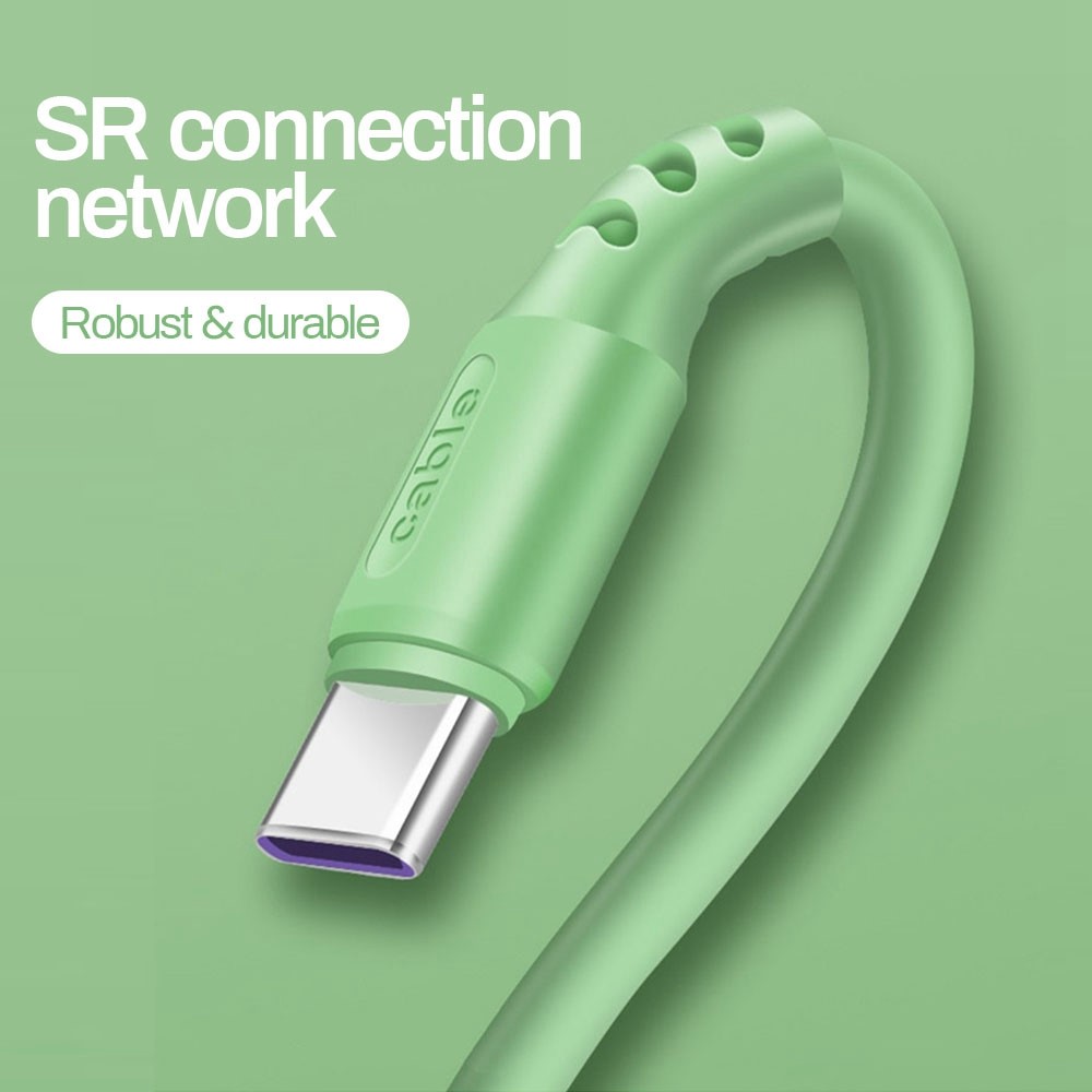 A088 2m USB to Type-C 5A Fast Charging Cable Soft Liquid Silicone Data Cord - Green-5