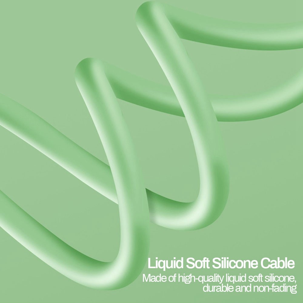 A088 2m USB to Type-C 5A Fast Charging Cable Soft Liquid Silicone Data Cord - Green-6