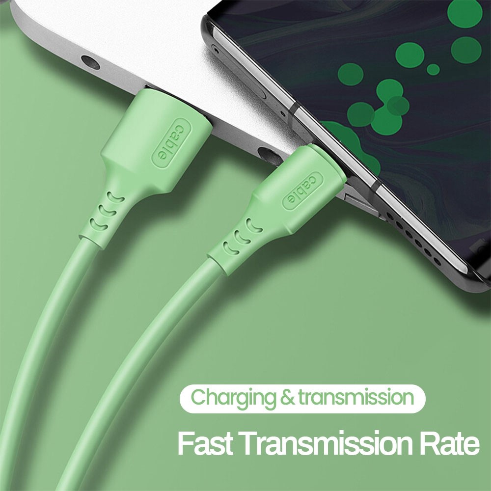 A088 1.5m 5A Type-C Fast Charging Cable Soft Liquid Silicone Data Sync Cord - Green-4