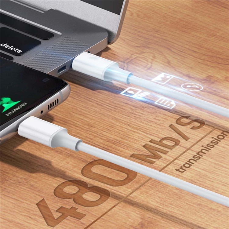 UC-072-BK-2.0M 65W Cabo Rápido Cabo Tipo c Mascimento Tipo c Tipe c Masb USB 2.0 Cord - Branco-5
