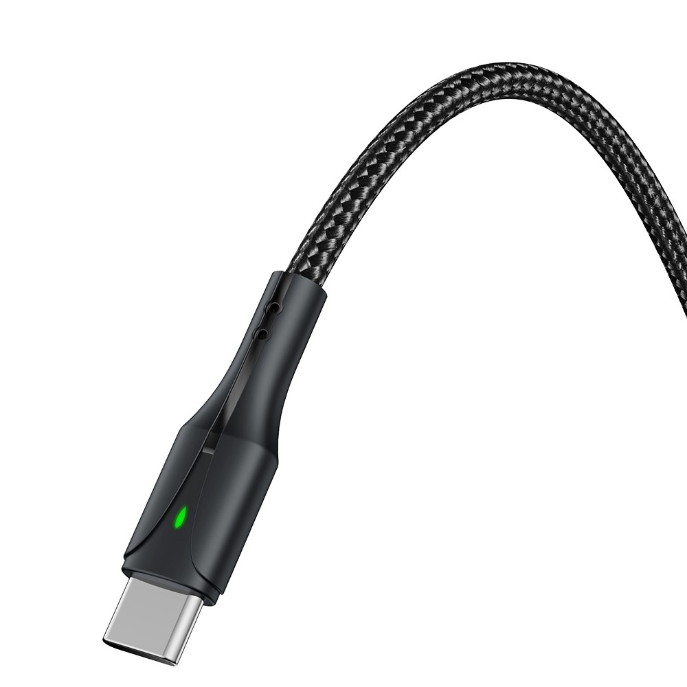 YESIDO CA100 PD 60W Type-C to Type-C Fast Charging Cable Nylon Braided Data Cord with Indicator-2