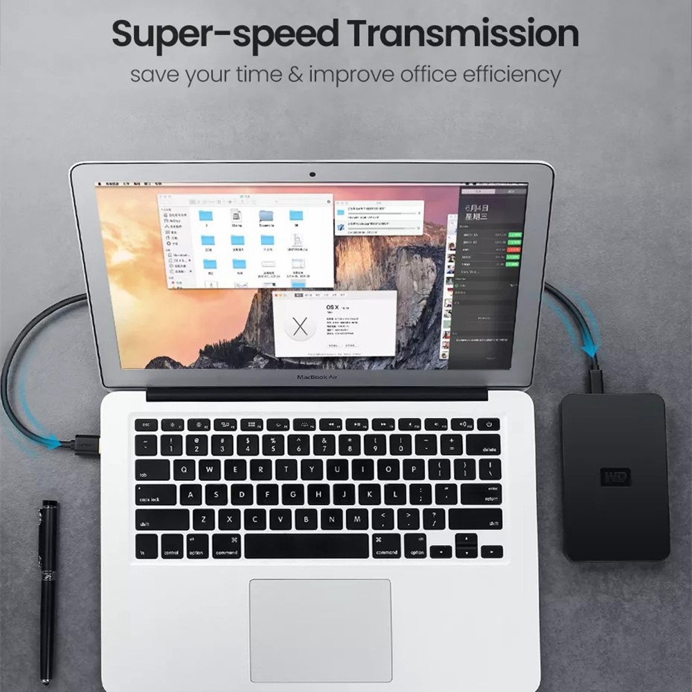UGREEN 10355 1m USB-A Male to 5Pin Mini-USB Male Charging Cable 480Mbps Data Cord for Digital Cameras / MP3 / MP4 / Car DVR-3