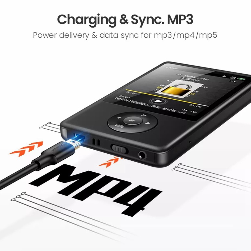 UGREEN 10355 1m USB-A Male to 5Pin Mini-USB Male Charging Cable 480Mbps Data Cord for Digital Cameras / MP3 / MP4 / Car DVR-9