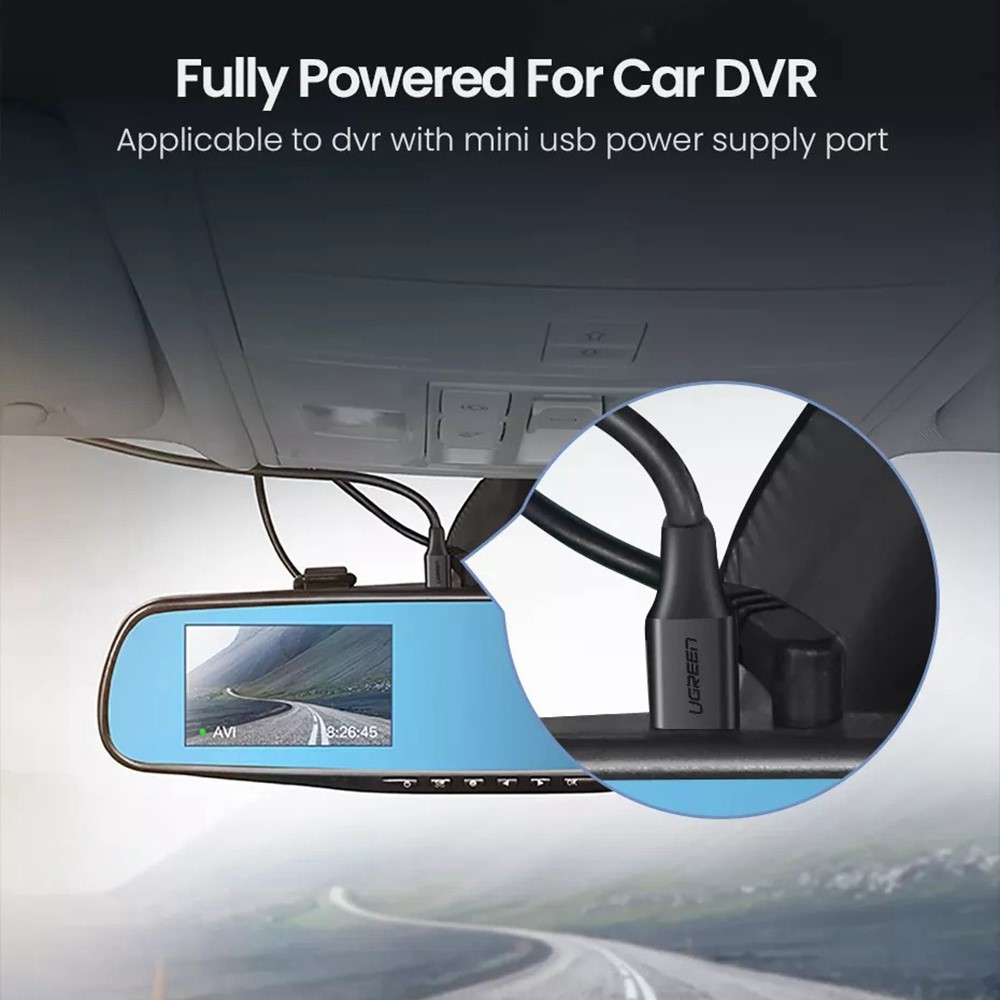 UGREEN 10353 0.25m USB-A to 5Pin Mini-USB Fast 480Mbps Data Transmission Cord Charging Cable for Car DVR GPS MP3 MP4-5